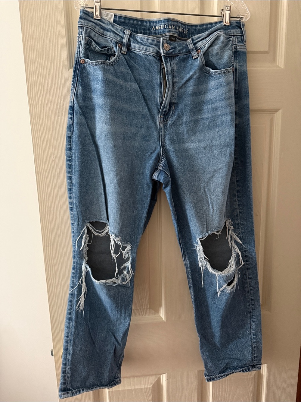 American Eagle Outfitters Distressed Light Blue Boyfriend Jeans